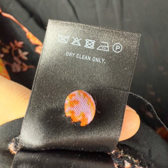 MAEVE Anthropologie Botanical Floral Black Belted Flutter Sleeve Jumpsuit Size L - Picture 9 of 12